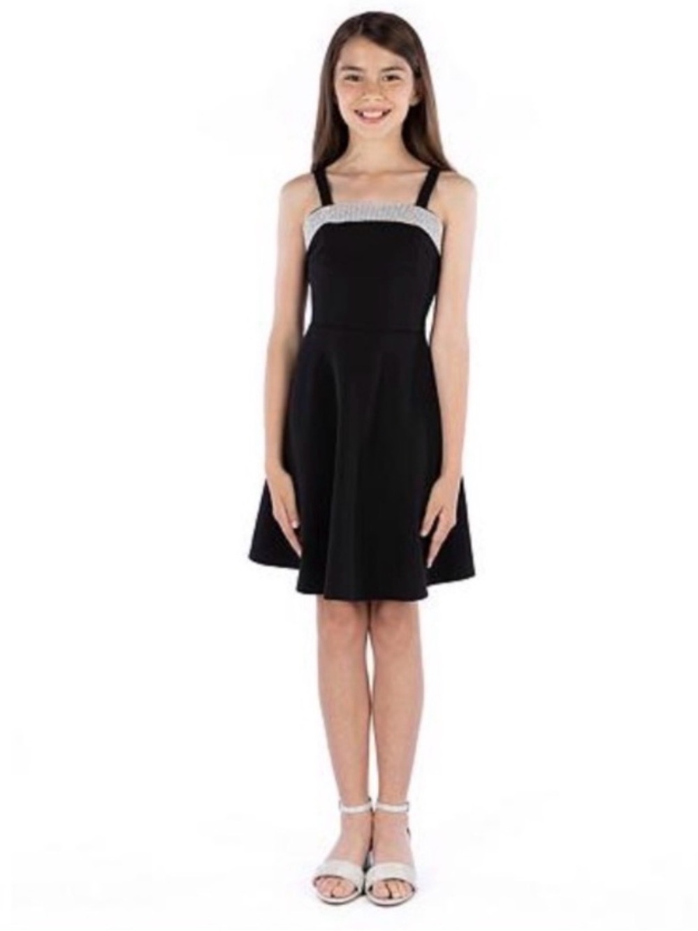 Speechless Black Mini Dress with Silver Band girls 8